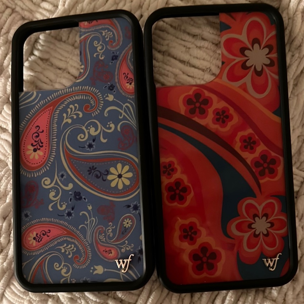 Two iPhone 13 pro max Wildflower cases